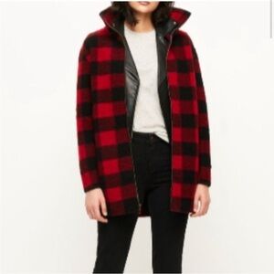 ROOTS Seymour buffalo plaid red/black  wool blend coat Size small